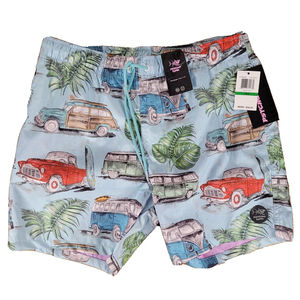 Mens Board Shorts Psycho Tuna Vintage Cars Woodie Volkswagen Bus Size L